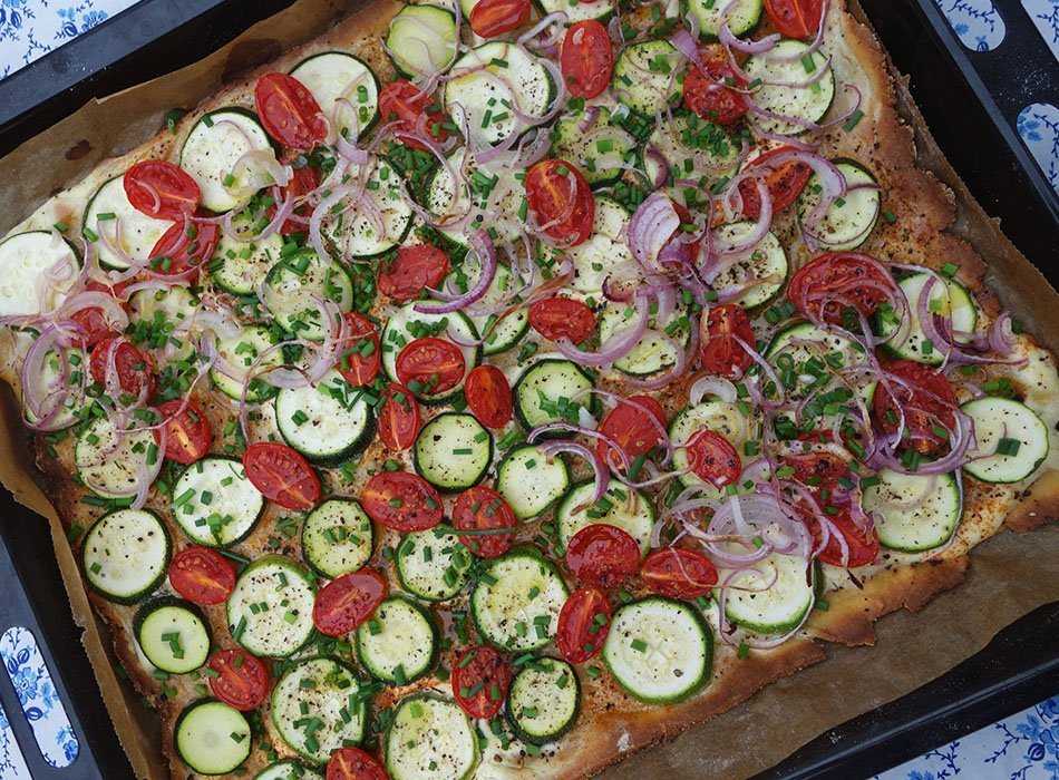 glutenfreie Pizza, Zucchini Pizza, Pizza ohne Weizen, ekulele, Frauke, foodblogger
