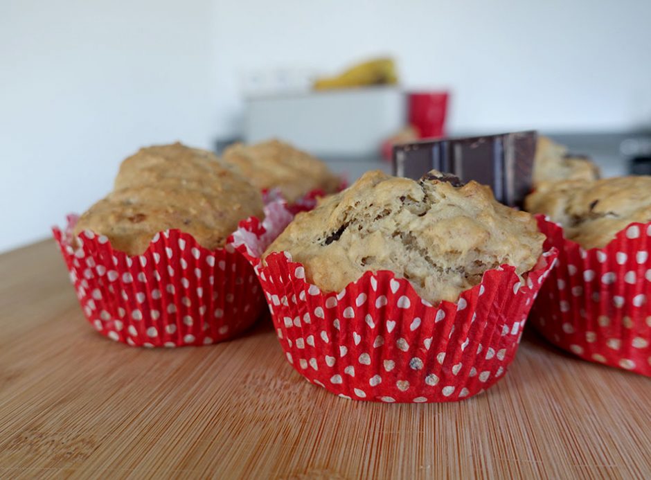 vegane muffins mit schokostueckchen und banane fettarm backen (1 ...