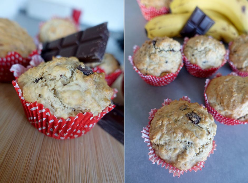 vegane muffins mit schokostueckchen und banane fettarm backen (2 ...