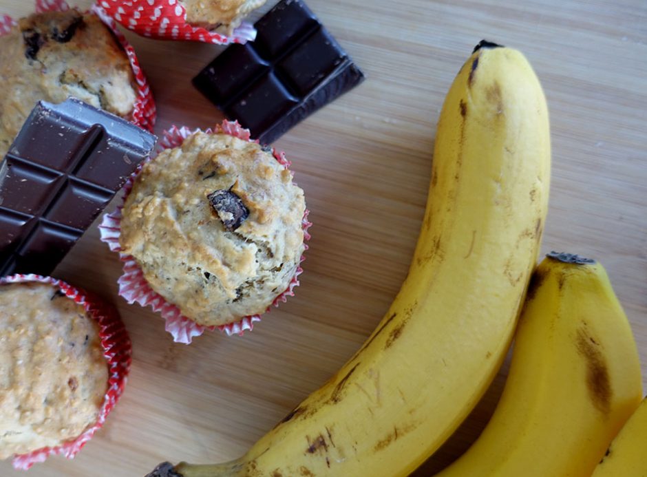 Vegane Muffins mit Schokostückchen und Banane - Ekulele - Familienleben ...